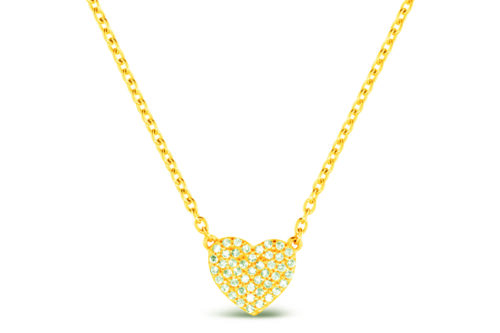 Leposa necklace heart yellow gold plated